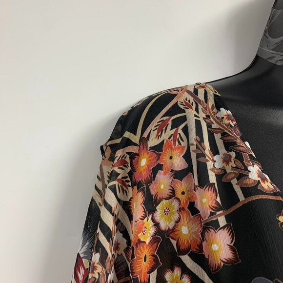 Becca By Rebecca Virtue Floral V Neck Relaxed Swim Cover Size 2X - Picture 4 of 12